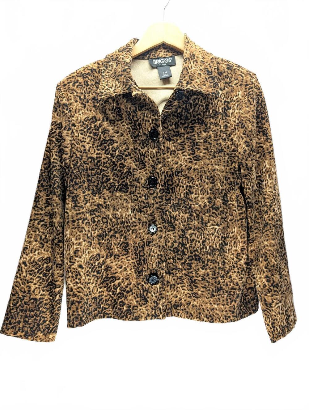 Briggs Petite Medium Animal Print Button-Up Jacket